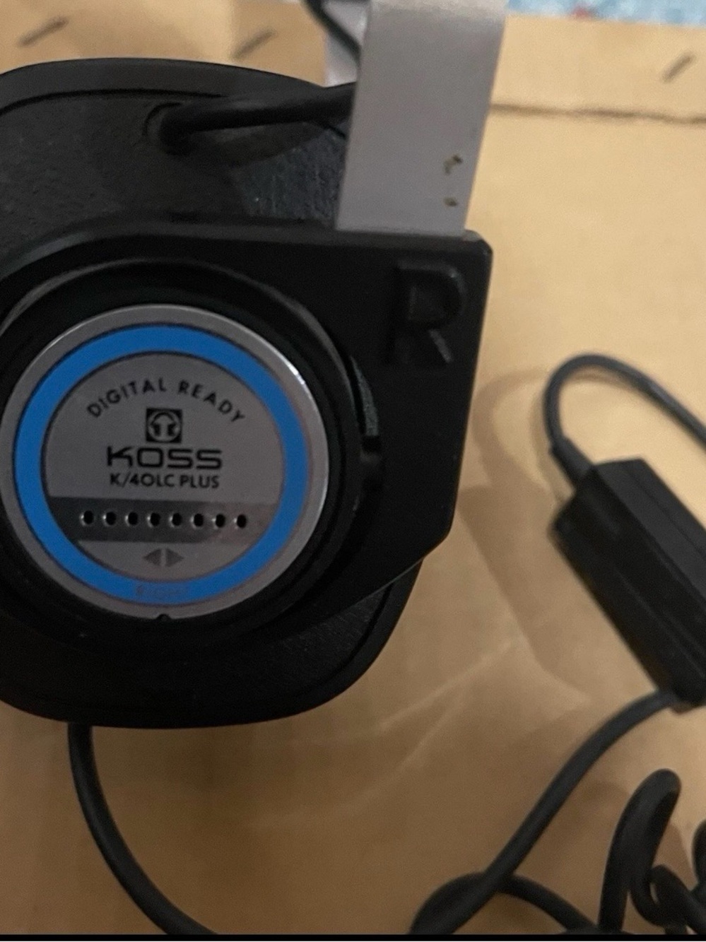 Vintage Koss K/40LC Plus Over-Ear Headphones in Black with Blue Accents